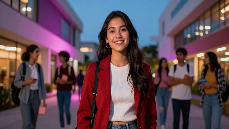 Éxito estudiantil mexicano en campus moderno