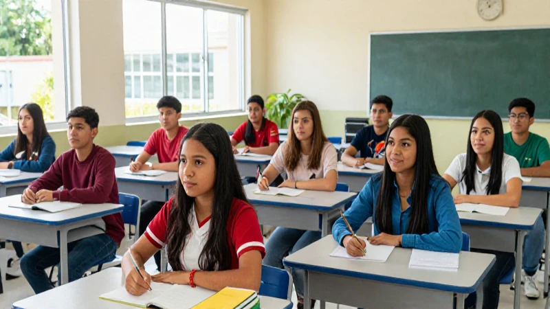 Estudiantes mexicanos motivados en un campus moderno