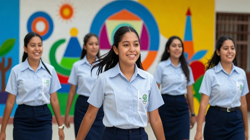 Estudiantes mexicanos sonriendo en un campus moderno
