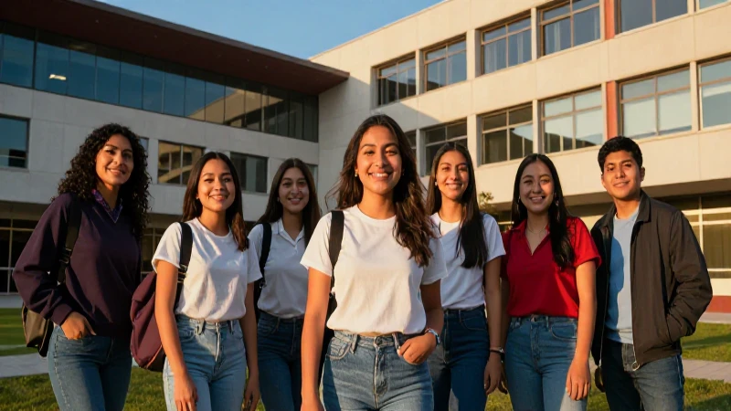Estudiantes mexicanos exitosos en campus moderno