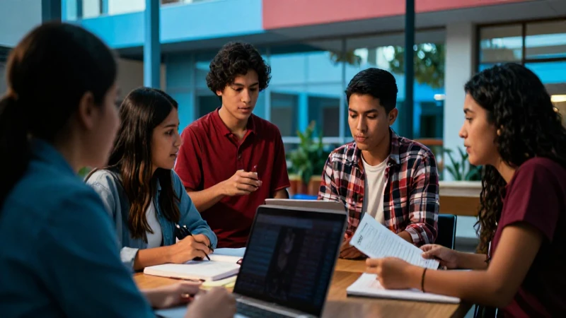 Estudiantes mexicanos colaborando con éxito en la universidad