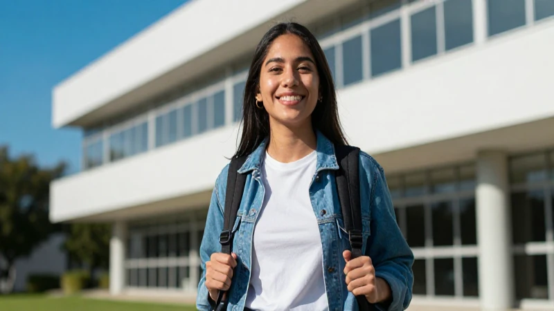 Retrato dinámico de estudiante mexicano exitoso