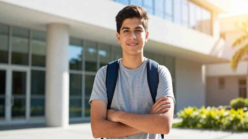 Estudiante mexicano universitario con arte