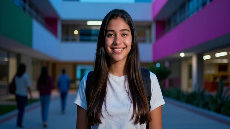 Estudiante mexicano confiado en la universidad