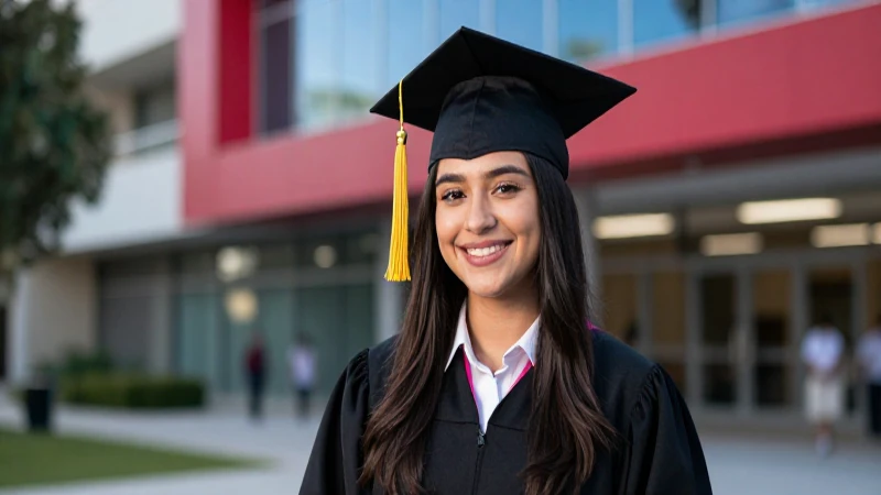 Retrato vibrante de estudiante mexicano graduado