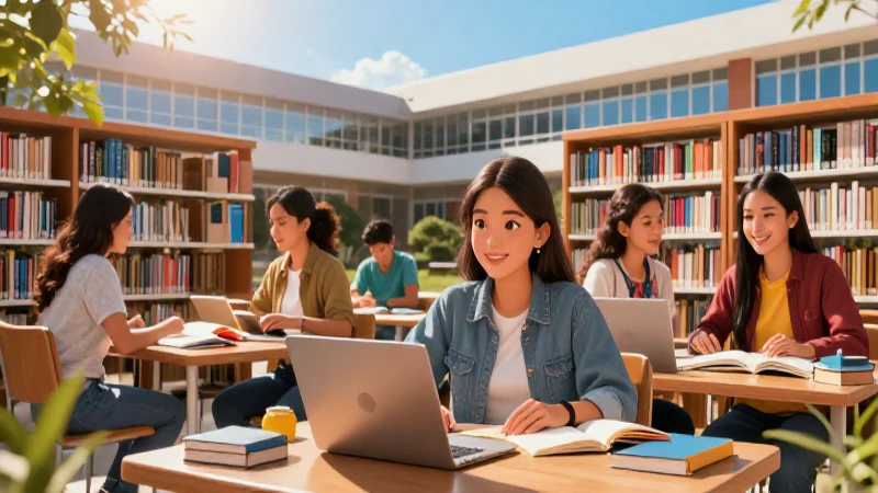 Estudiantes mexicanos colaboran en una moderna biblioteca
