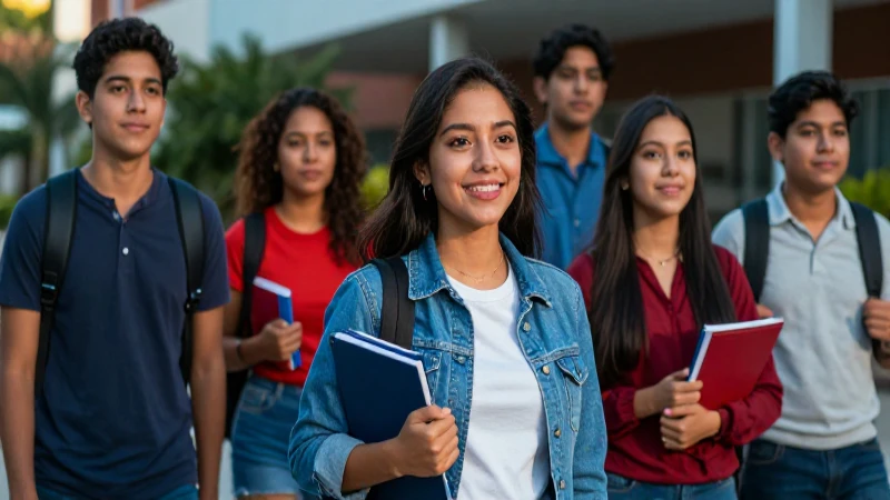 Estudiantes mexicanos universitarios logrando el éxito académico
