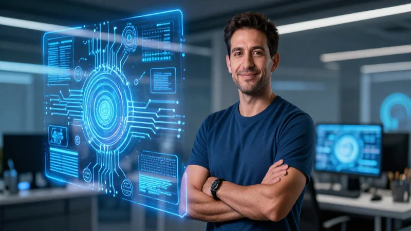 Especialista mexicano de tecnología con estética futurista