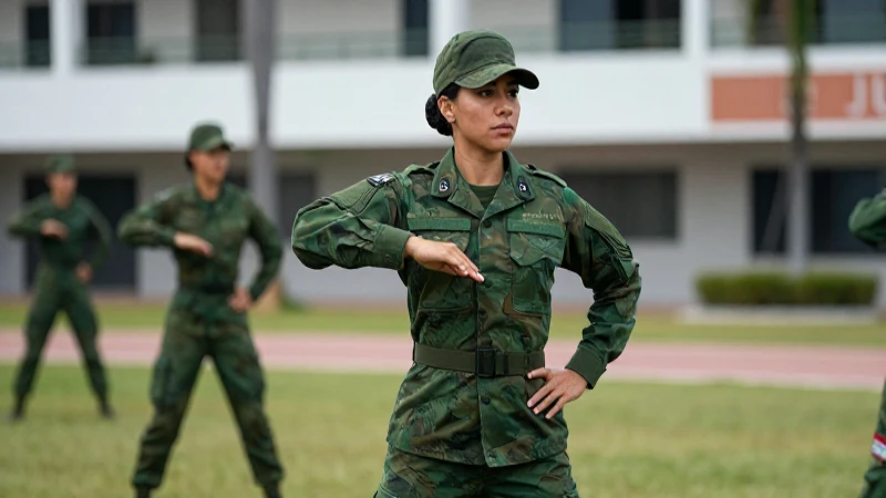 Mujer mexicana en uniforme militar profesional