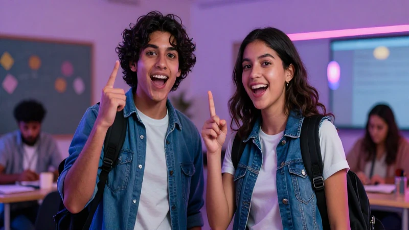 Estudiantes mexicanos celebrando éxito académico