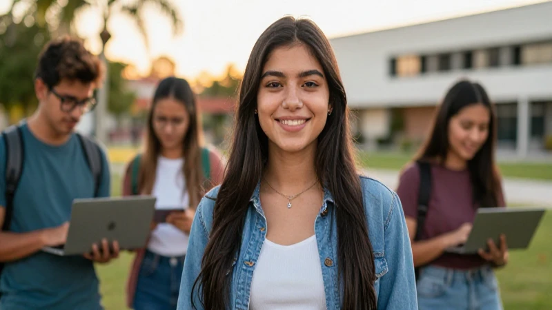 Joven mexicano estudioso y feliz bajo luz dorada