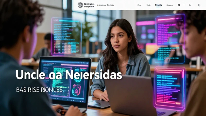Estudiante mexicano con interfaz futurista en campus moderno