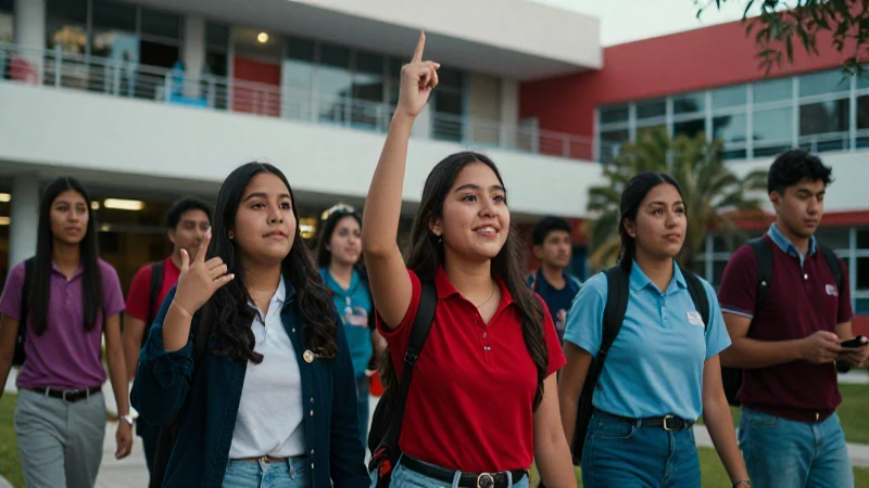 Estudiantes mexicanos celebrando el éxito universitario
