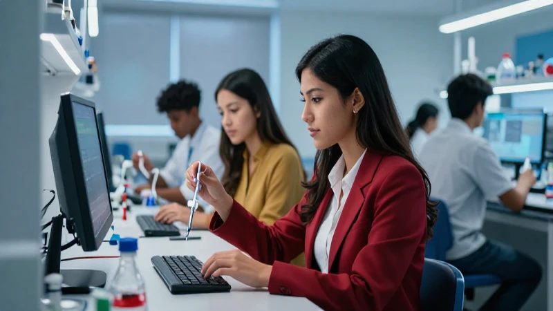 Estudiantes mexicanos motivados en laboratorios tecnológicos