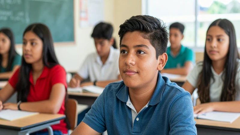 Jóvenes mexicanos en aula moderna, oportunidades brillantes