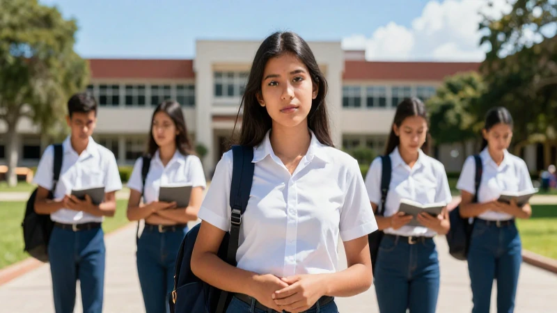 Estudiante mexicana, foto universitaria cinematográfica y vibrante