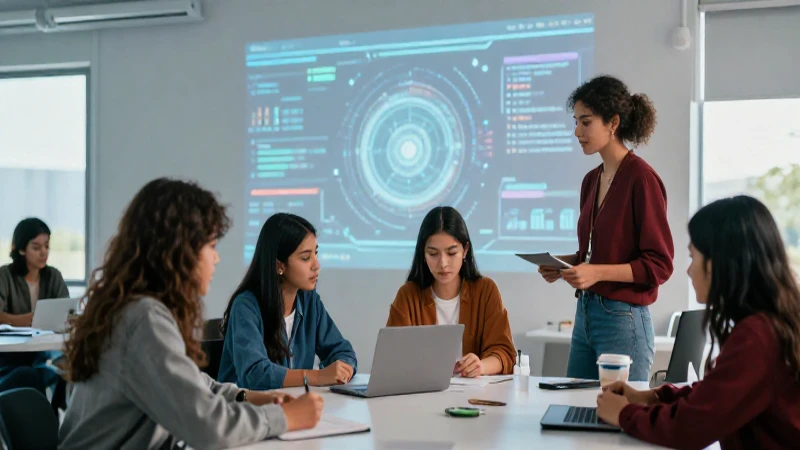 Estudiantes mexicanos colaboran en un entorno moderno
