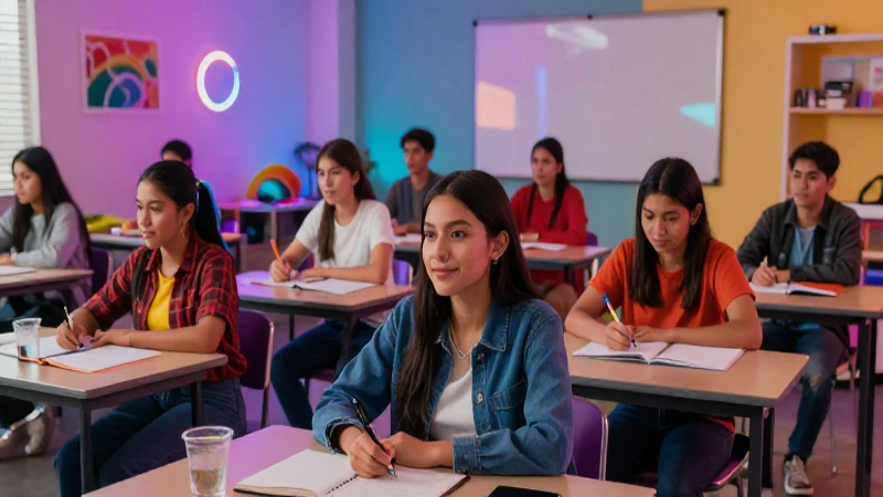 Estudiantes mexicanos en clase innovadora y vibrante
