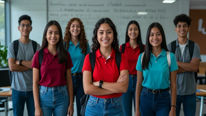 Estudiantes mexicanos alegres celebran su éxito vibrante