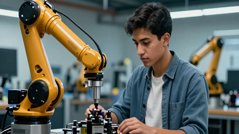 Estudiante mexicano enfocado en tecnología robótica