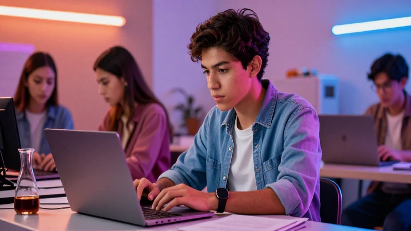 Joven estudiante mexicano en taller moderno