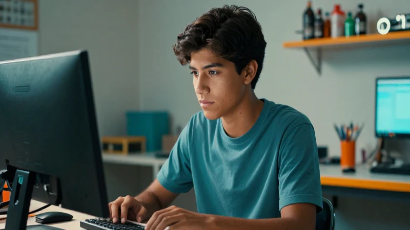 Estudiante mexicano enfocado en taller moderno