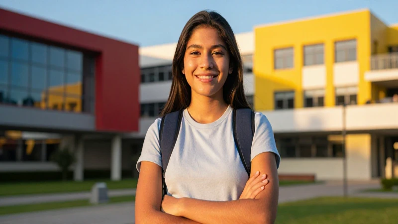 Estudiante mexicano diverso y feliz en el campus
