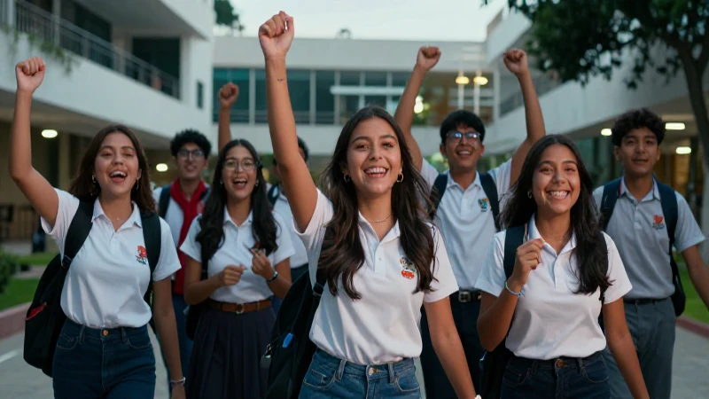 Estudiantes mexicanos celebran triunfalmente en la ciudad