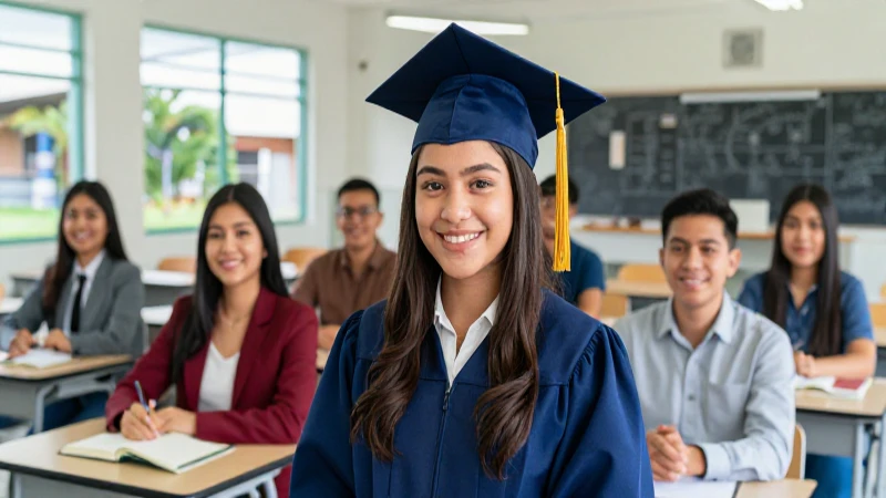 Estudiantes mexicanos celebran su graduación en un entorno moderno