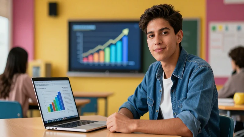 Estudiante mexicano seguro con crecimiento académico