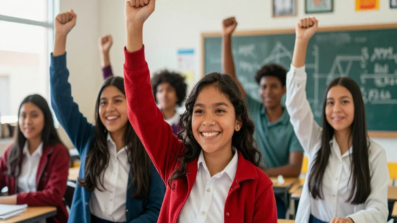 Estudiantes mexicanos celebrando sus grandes logros