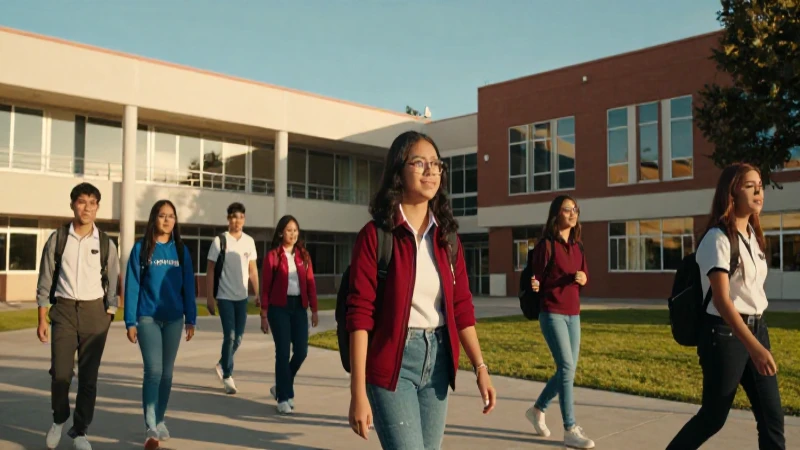 Estudiantes mexicanos en campus moderno