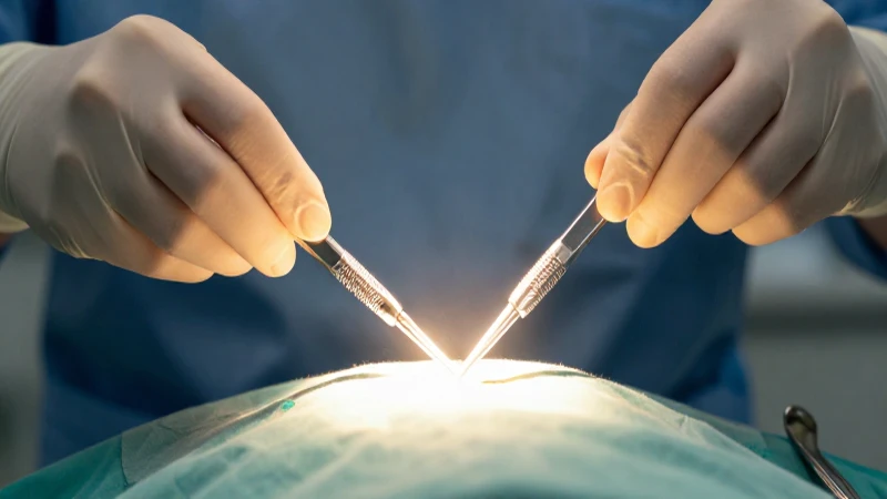 Manos quirúrgicas bajo luz esperanzadora