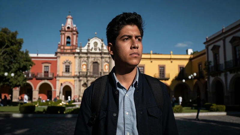 Joven estudiante mexicano con determinación épica