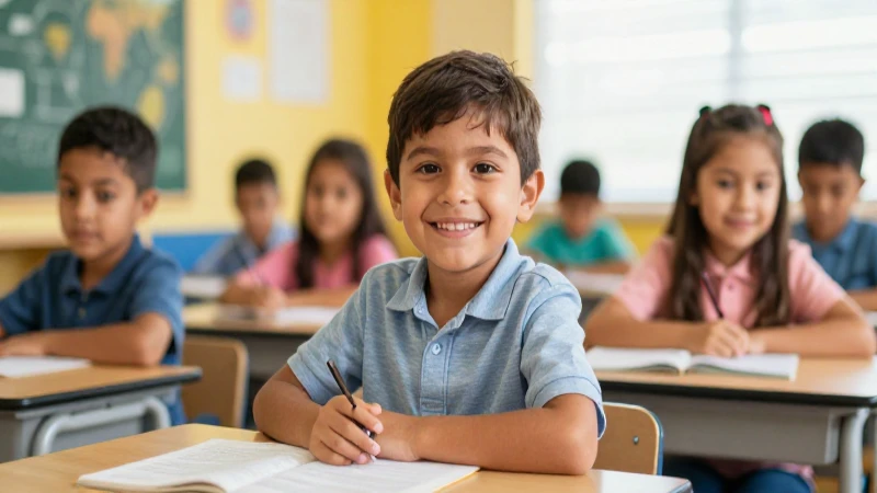 Cuándo y dónde se realizan las citas para la beca Benito Juárez en preescolar 48 Niña mexicana sonriente en aula moderna