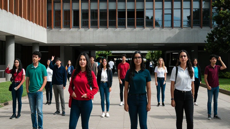 Estudiantes UNAM en campus moderno