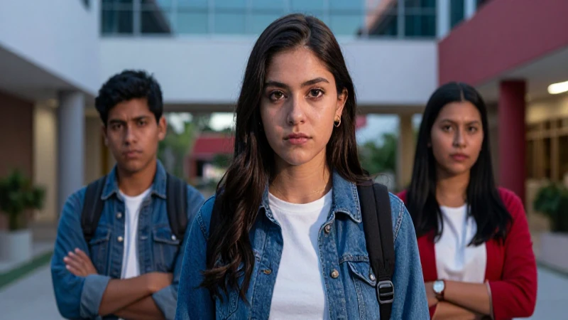 Estudiante mexicano con mirada intensa y dramática