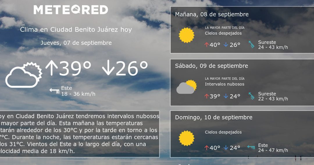 Pronóstico del clima en Benito Juárez, NL: Próximos días