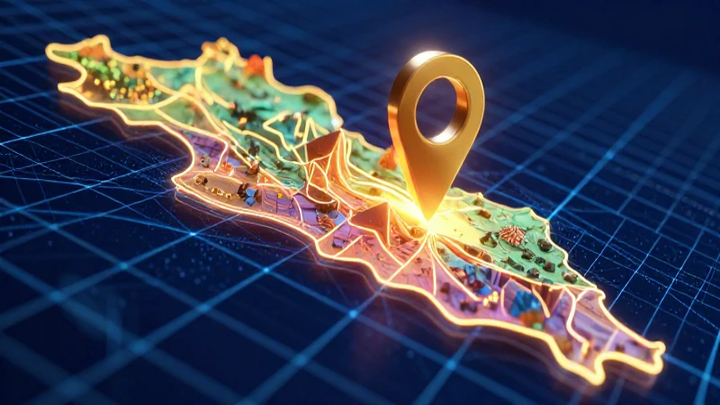 Mapa abstracto digital de Guanajuato