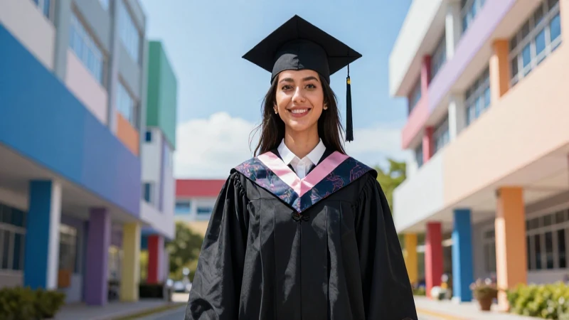 Graduado mexicano exitoso en campus moderno