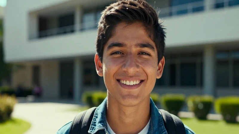 Retrato vibrante de estudiante mexicano sonriente