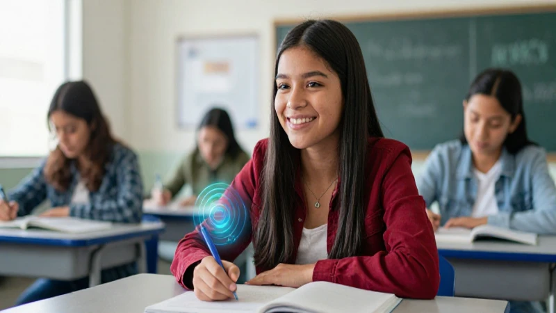 Estudiante mexicano brillante estudia con éxito