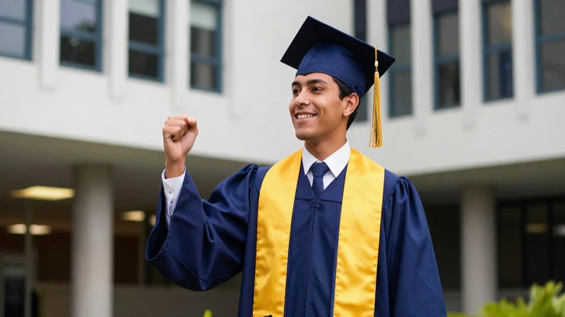 Joven mexicano exitoso en campus moderno