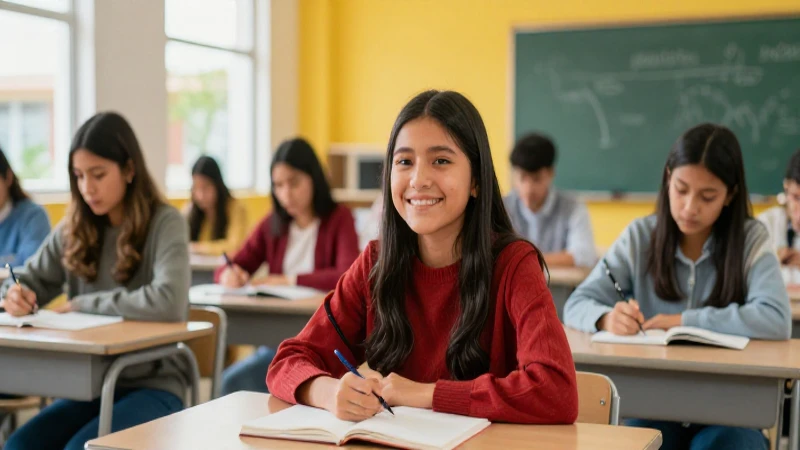 Estudiante universitario mexicano con éxito