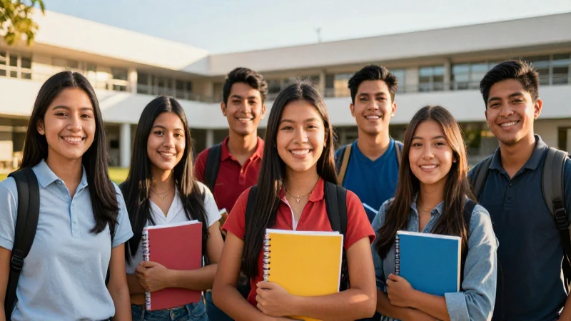 Estudiantes mexicanos exitosos en un campus brillante