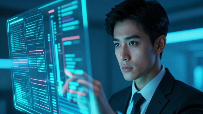 Profesional atractivo con escudos de datos digitales futuristas