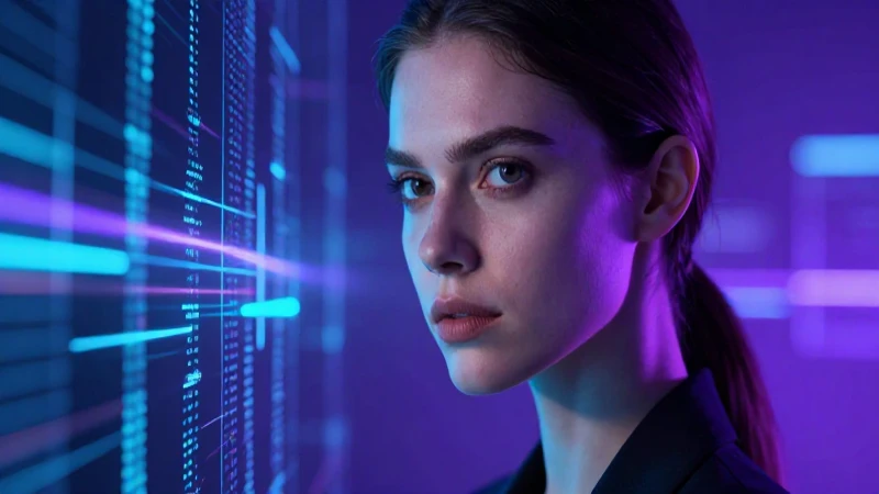 Retrato ciberfuturista de mujer con neón