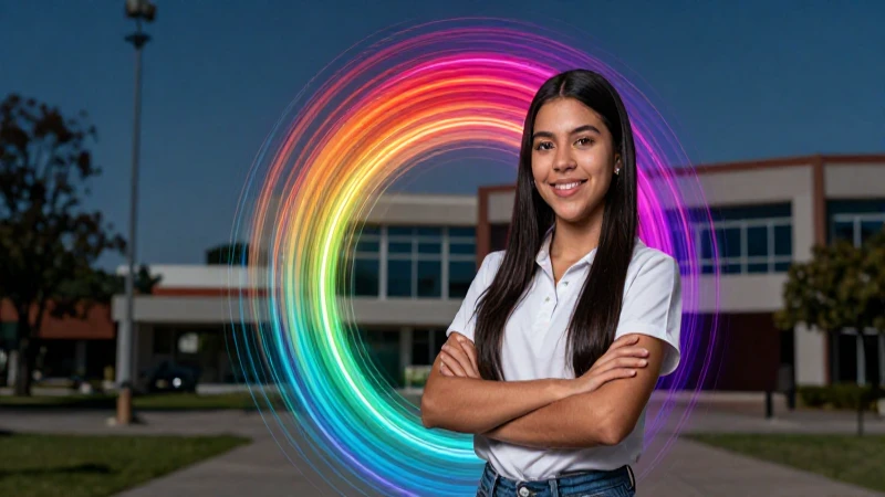 Estudiante mexicano en universidad moderna
