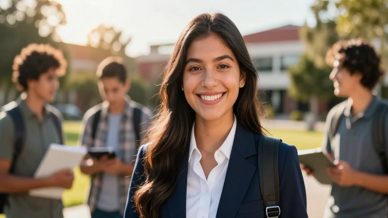 Estudiante mexicano sonriente, progreso y oportunidades