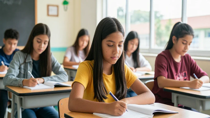 Estudiante mexicano de universidad en moderno salón